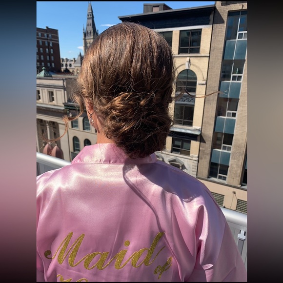 “Maid of Honor” Pink/Godl Robe, S - Picture 3 of 3